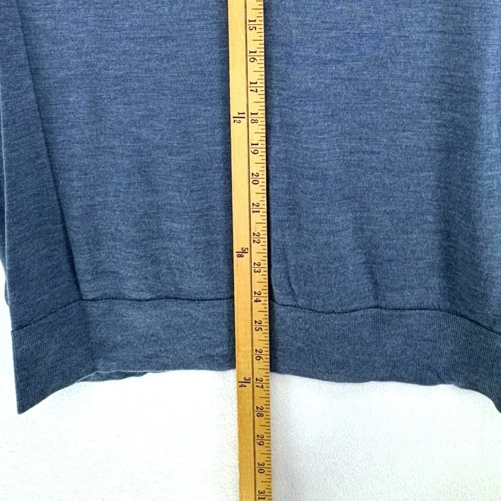 Banana Republic Sweater Mens XL Blue Merino Wool V-Neck Fine Knit Pullover
